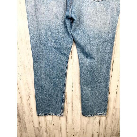 Zara Medium Light Wash Zip Fly Five Pocket Straight Leg Jeans EU 46 USA 14 - Picture 8 of 13